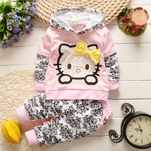 2015 new Baby Girls clothing sets Children s spring autumn clothes set kids Cartoon suit set