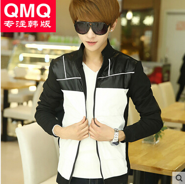 Men\'s spring and autumn jackets Korean version of ...