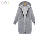 GDA Women 2016 korean fashion hood long selee big size cotton coat hoodie dress seventeen sudaderas