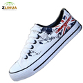 Cartoon LCH Flag Pattern Union Jack Graffiti Hand Painted Shoe Male Shoes Platform for Boys Girl