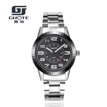 Brand GUOTE Men’s Watch Luminous Hours Clock Stainless Steel Luxury Casual Quartz Watch Men Sports Watches Male Relogio 1026