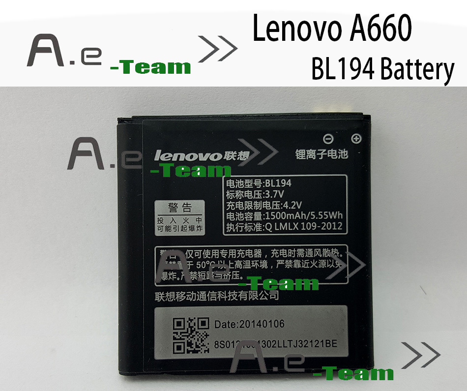 Lenovo A288T Battery New Original BL194 1500mAh Battery Lenovo A298T A520 A660 A698T A690 A370 A530