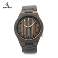BOBO BIRD Wood Watches with Real Leather Strap Japan Move Quartz Wood Wristwatch for Men as