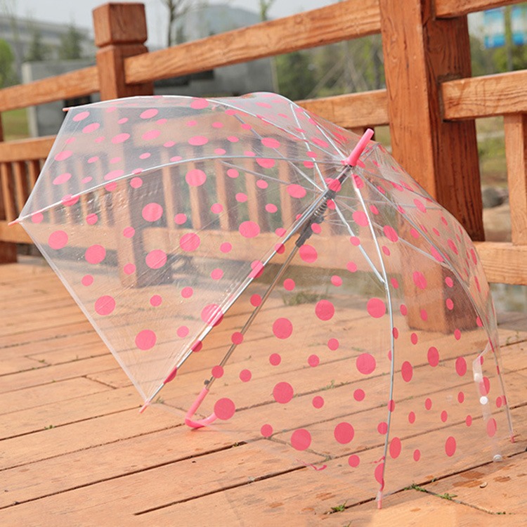 1 Piece Long Handle Umbrella Transparent Umbrella Rain Women Semi-automatic Umbrellas Paraguas Free Shipping