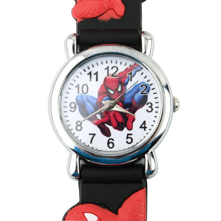 2015 Children Boys Spider Man Marvel Cartoon Kids Analog Quartz Wrist Watch Rubber New