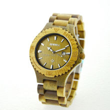 Free shipping 2014 Bewell Fashion Design Natural Rose Wooden Wrist watch For Man and Support Whholesale