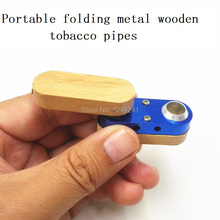 2015 new arrival Portable folding metal wooden Smoking Pipe DIYHigh-grade tobacco Fashion Gift Smoking accessories Free shipping
