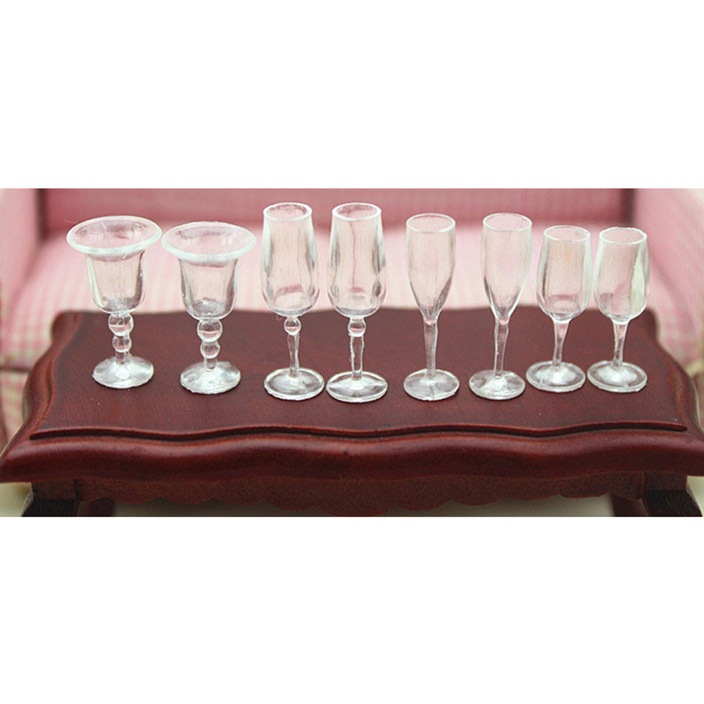 10PCS Miniature Wine Glasses Goblet Cup Toy for 1/12 Dolls House Accessories 