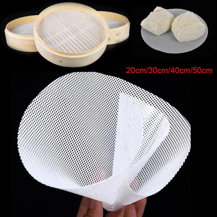 5 Pcs Reusable Kitchen Silicone Steamer Mesh Non Stick Pad Round