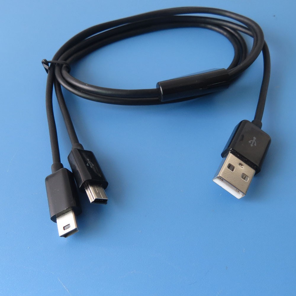 dual usb to mini usb cable