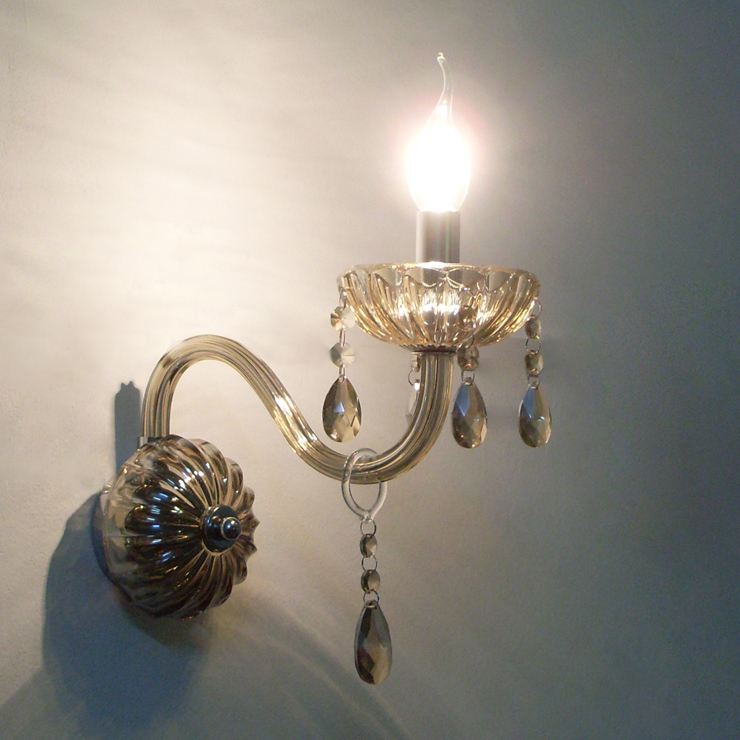 Christmas ! Cognac Vintage Crystal Wall Lamps Light with Candle Bulb restroom bathroom bedroom ...