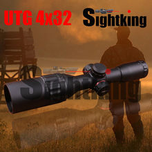 UTG 4×32 Leapers Tactical Red and Green Mil-dot Lens Hunting Optical Riflescope Sight Scope with Sun Shade Get Free Mounts