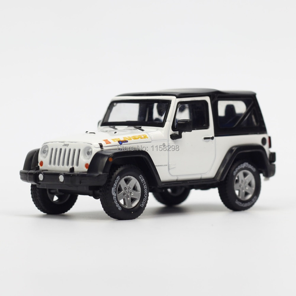New 143 Car Diecast Model White Jeep Travel Car Collectible Display