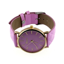 Creative 2015 Fashion Style Unisex Casual Geneva Watch Checkers Faux Leather Quartz Analog Wrist Watch