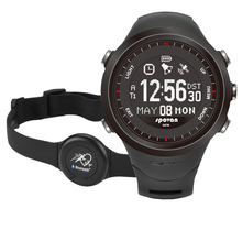 Nuevo GPS reloj deportivo / Monitor de ritmo cardíaco / brújula / Auto Time Zone / recargable / podómetro Dual Time