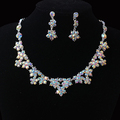 2016 New Fashion Multicolour Rhinestone Bridal jewelry Sets Red Crystal Jewelry set for Bride Wedding Hair