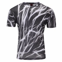 New Fashion Men’s Short Sleeve Polyester 3D O-Neck t shirt Lion/Frog/Lightning / Lizard /3D Water Printed T shirt , Mens T-Shirt