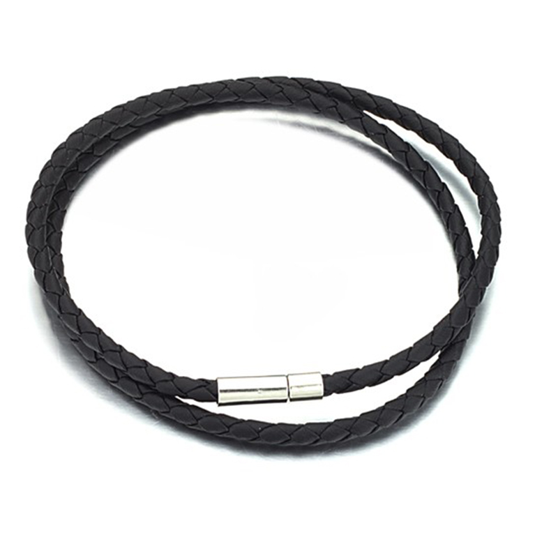 Free Shipping Wholesale New HOT Sale Fashion Jewelry Black PU leather collocation chain men s Necklace