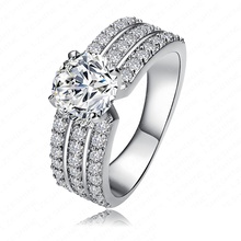 2014 New Style Women Bride Rings Real Platinum/18K Gold Plated AAA Swiss Cubic Zirconia Inlayed Rings Wholesale CRI0012