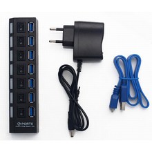 7 Port USB 3.0 Power Hub High Speed Adapter Separated with ON/OFF Switch Laptop PC