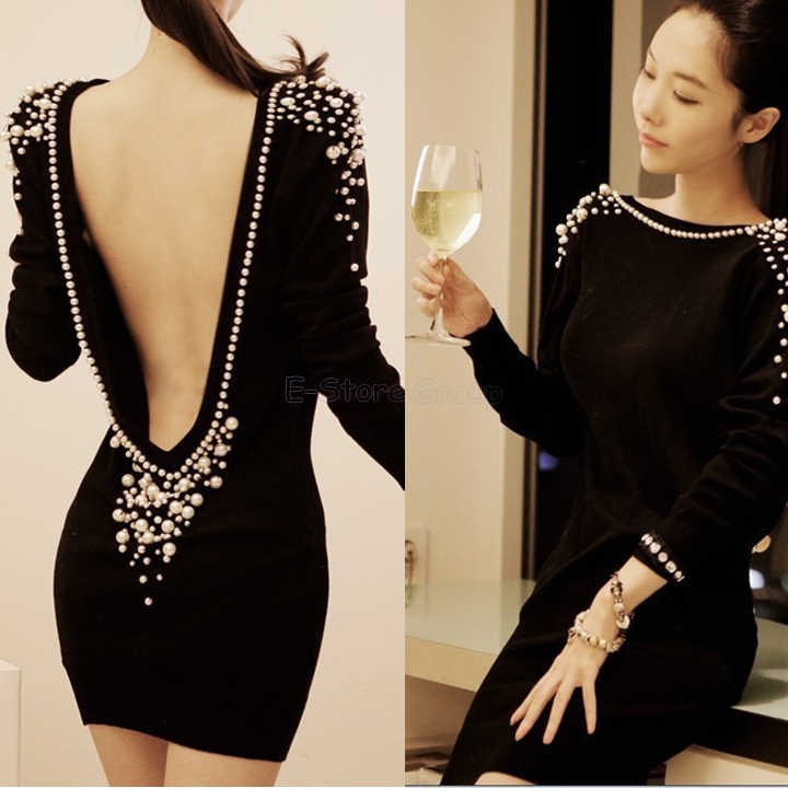 Images of Open Back Party Dress - Reikian