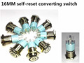 16mm Push Button Switch Car Dash Ring Light Blue Switch self lacthing self reset Waterproof Angel