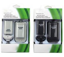 2 аккумулятор + 1 зарядное устройство + 1 Usb кабель для Xbox 360 360-черный белый аккумуляторная 4800 мАч Ni MH аккумулятор