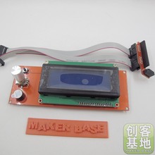 DIY 3D Printer Parts Reprap Ramps 1.4 2004 LCD Smart Controller Display with FC Cable Adapter Plate