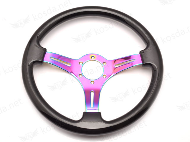 ABS Steering Wheel Black + Rainbow Spoke 1
