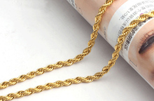 4mm 30 Inch Long Necklace Jewelry New Gold Rope Chain For Men