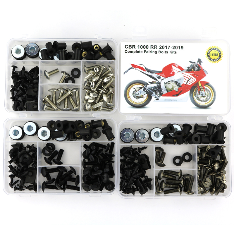 Color : Silver Ping.Feng Suitable for Honda CBR1000RR CBR 1000RR 2006 2007 Motorcycle Complete Full Fairing Bolts Kit Fairing CIips Nuts Screws Steel Screws 