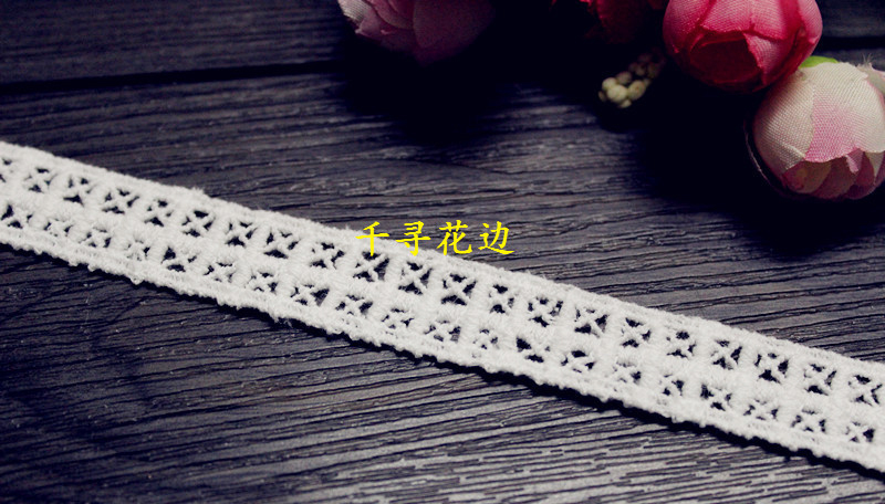 1110369 5 Yards 1 6cm font b Tartan b font Cross Eyelash Embroidery Lace Embroidered Water