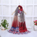 Girls Fashion Lace Floral Viscose Shawl Scarves Bufandas Mujer 2016 Printed Voile Headband Muslim Hijab Echarpe