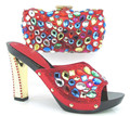 African Wedding Shoes And Bags Set High Heeled Fashion Sandal Italian Shoes With Matching Bags Set