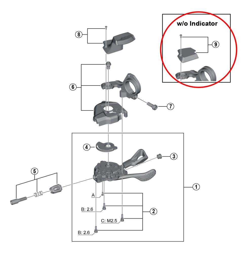 shimano gear shifter parts