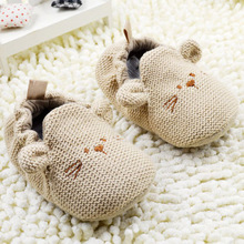 0 18M Infant Toddler Baby Newborn Boy Girl Knitted Crib Shoes Cartoon Elastic First Walkers