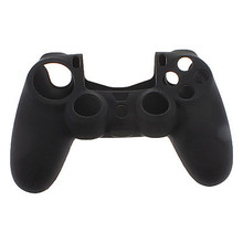 Black Replacement Anti-slip Protector Stylish Soft Silicone Case Skin Shell for PS4 Controller