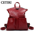 Mochilas Mujer 2017 PU Leather Mochila Escolar School Bags Teenagers Girls Large Student Package Red Big