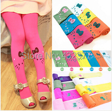 Free shipping new 2015 Baby girl child kids female pantyhose stocking velvet hello kitty cat dance