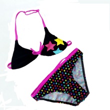 2016 New Star Summer Big Girls Swimsuit Two pcs Bikini for girls Cute Children Girl Swimwear for 7-16 age baby girl clothes