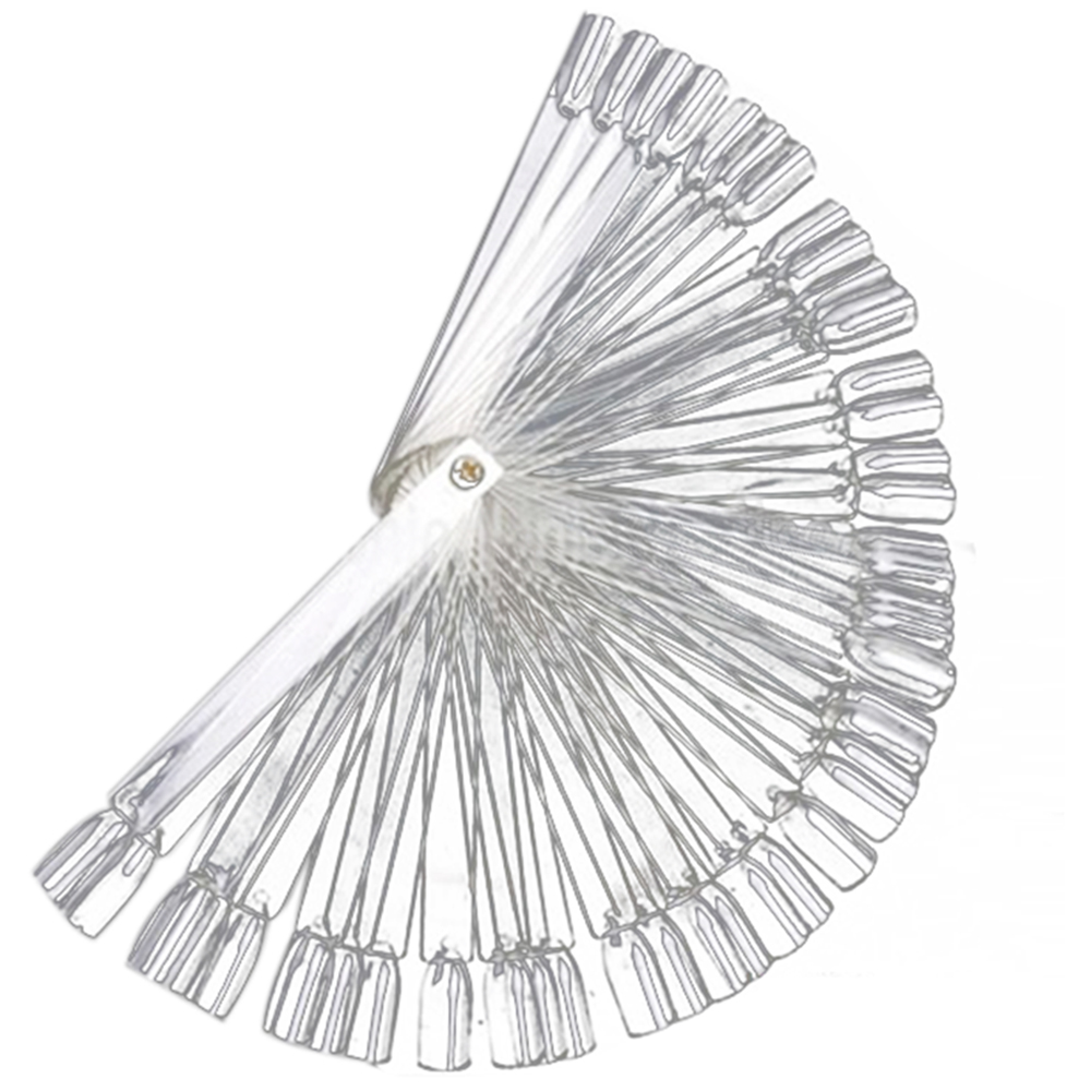 50 False Nail Art Fan Wheel Polish Practice Tip Sticks Foldable Beauty Practice Fan Clear hot