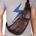 High Quality Cowhide Genuine Leather New Men Messenger Shoulder Sling Bag Travel Rucksack Vintage Retro Fashion