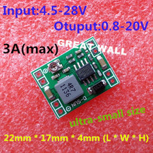 Free Shipping 1PCS Ultra-small size DC-DC step-down power supply module 3A adjustable step-down module super LM2596