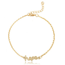 1 PC Unique Nice Sexy Simple HOPE Letter Golden Chain Anklet Ankle Bracelet Foot Jewelry Summer Beach Accessories T443