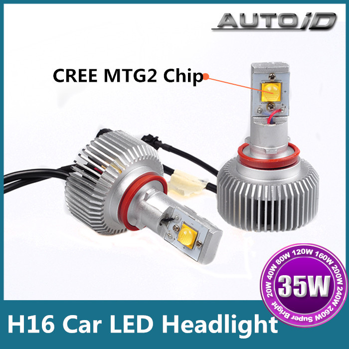New Bright Auto Cars CREE MTG2 H16 LED Headlight Conversion Kit 35W 3000lm 6000K