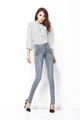 New fashion new women elastic waist high waist skinny stretch jeans female spring jeans Slim feet