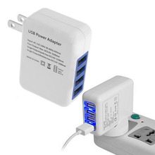 2.1A 4 Ports USB Portable Home Travel Wall Charger US Plug AC Power Adapter For iPhone For iPod Hot Worldwide
