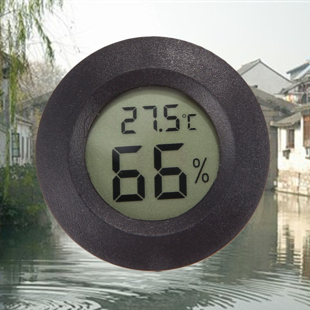 LS4G New LCD Round Digital Thermometer Hygrometer Temperature Humidity Meter Electronic Temperature Humidity Meter Free Shipping
