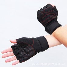 Men Weightlifting Gym Gloves Training Fitness Workout Wrist Wrap Sports Exercise
