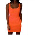Europe United 2016 Summer Latest Fashion Women Sexy Slim Big Yards Dress Leisure Pure Color Round